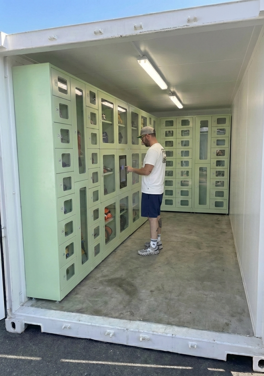 עובד מוציא כלי מלוקר חכם של ToolsLocker